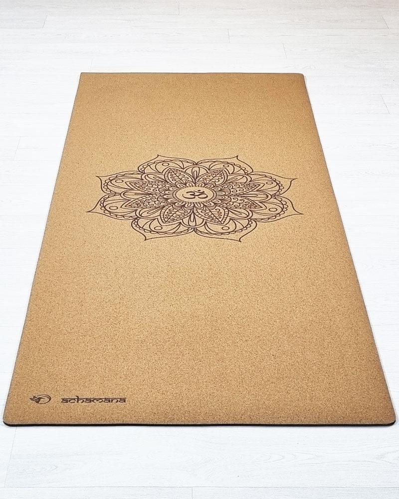 Tapis yoga naturel en liege et latex - motif mandala - magasin yoga | Achamana