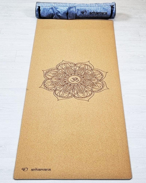 Tapis de yoga en liège Mandala 4mm - karma passion pour le yoga