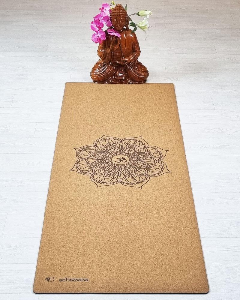 Tapis yoga liege antidérapant - design Mandala - Boutique yoga | Achamana