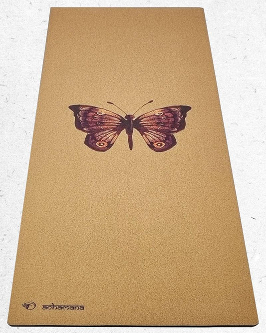 Tapis de yoga liège & latex - épaisseur 5 mm - Papillon