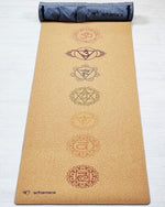 XL cork & latex yoga mat - Thickness 5 mm - 7 chakras - Vignette | Achamana