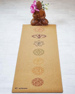 XL cork & latex yoga mat - Thickness 5 mm - 7 chakras - Vignette | Achamana