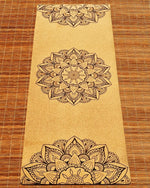 Tapis yoga débutant en liège 3 plis 6 mm 3 mandalas - Vignette | Achamana