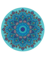 Tapis de yoga rond yoga et méditation mandala Paon - Vignette | Achamana