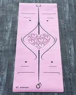 Tapis de yoga rose - Marqueurs de position - 6mm - Vignette | Achamana