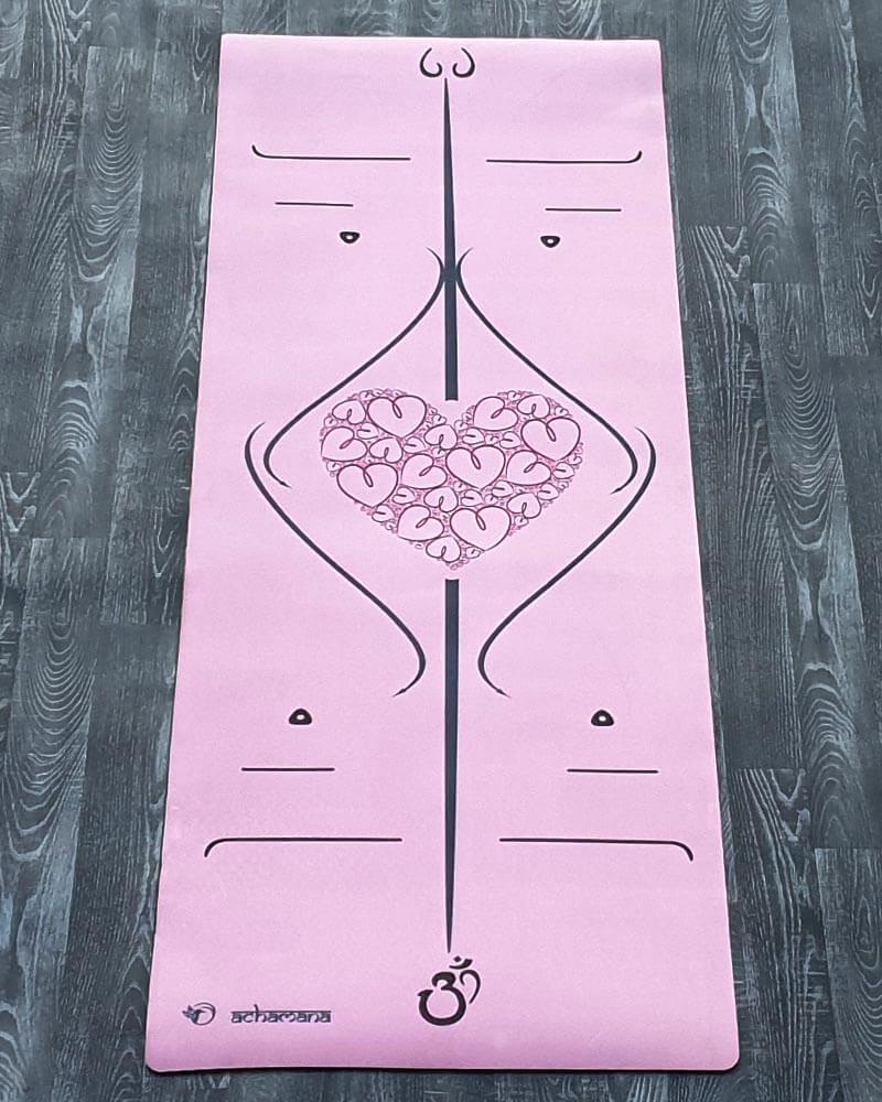 Yoga cadeau - Tapis de yoga rose pour jeune fille débutante - Achamana