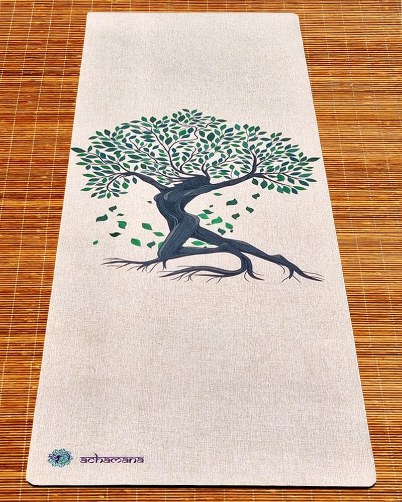 Boutique yoga Marseille, tapis de yoga écologique motif arbre de vie | Achamana