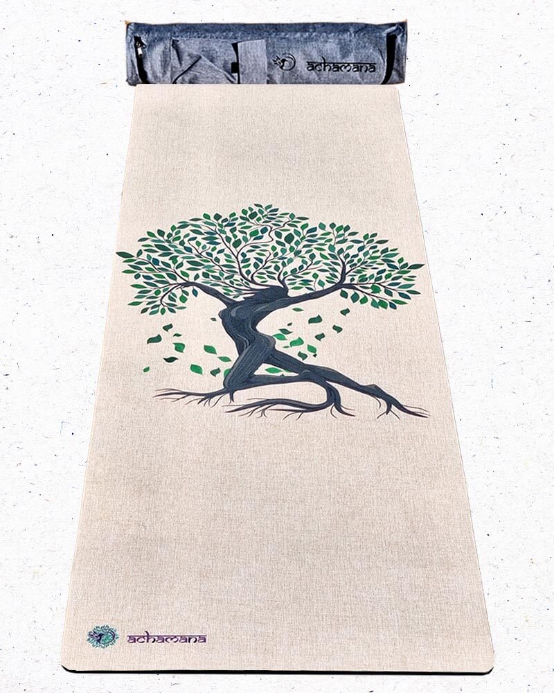 Boutique yoga Paris, tapis de yoga bio naturel avec sac de transport | Achamana