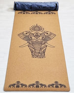 XL cork and rubber yoga mat - elephant fresco - Vignette | Achamana