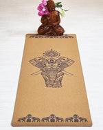 XL cork and rubber yoga mat - elephant fresco - Vignette | Achamana