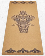 XL cork and rubber yoga mat - elephant fresco - Vignette | Achamana