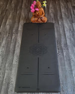 Tapis de yoga pro - latex & similicuir - Ep 5 mm - Mandala Om - Vignette | Achamana