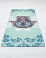 Foldable Travel Yoga Mat - Hamsa Hand - Vignette | Achamana